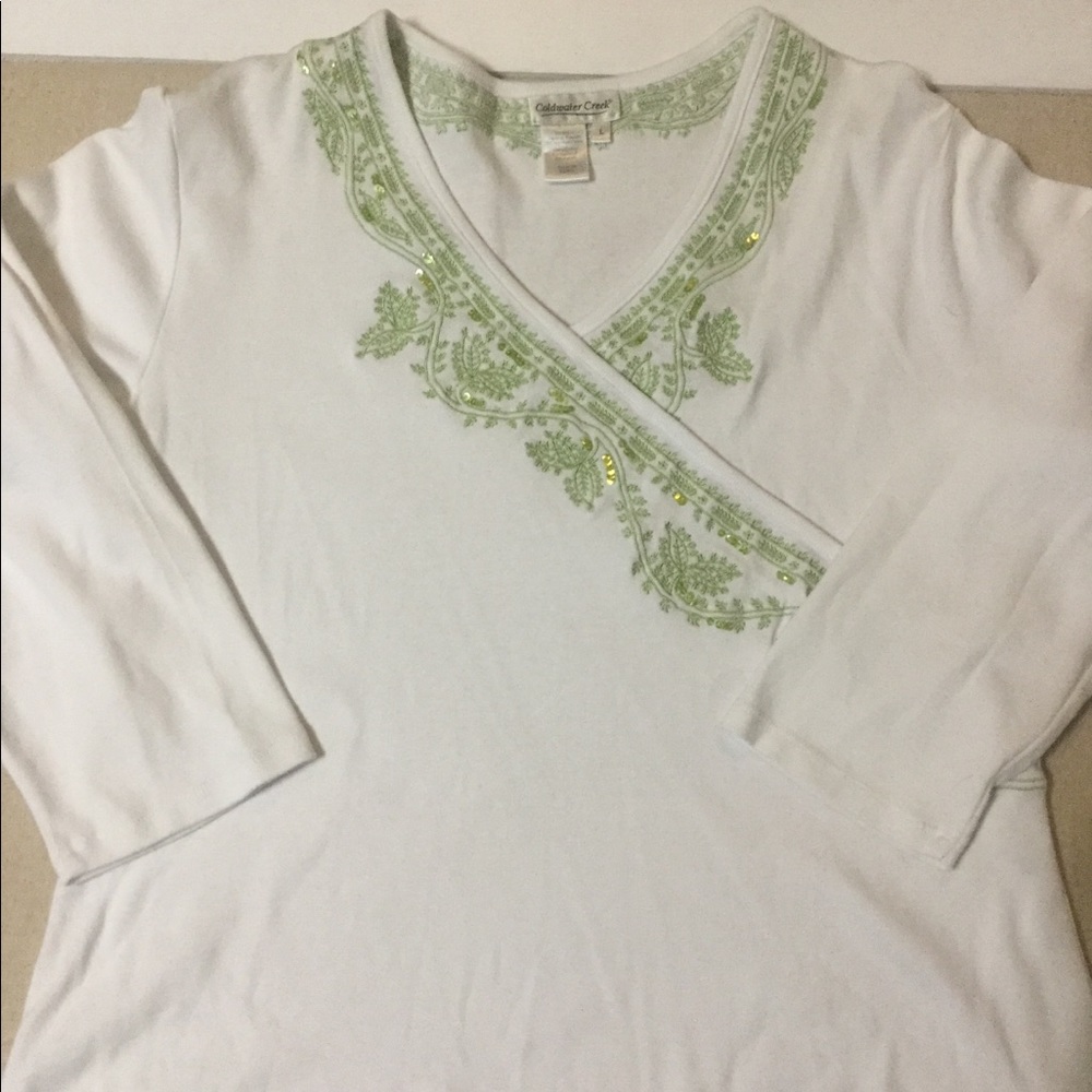 White with Green Accent Top